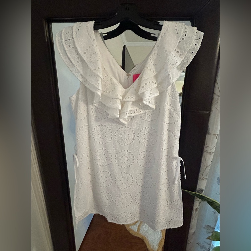 Lilly Pulitzer White Eyelet Ruffle Romper